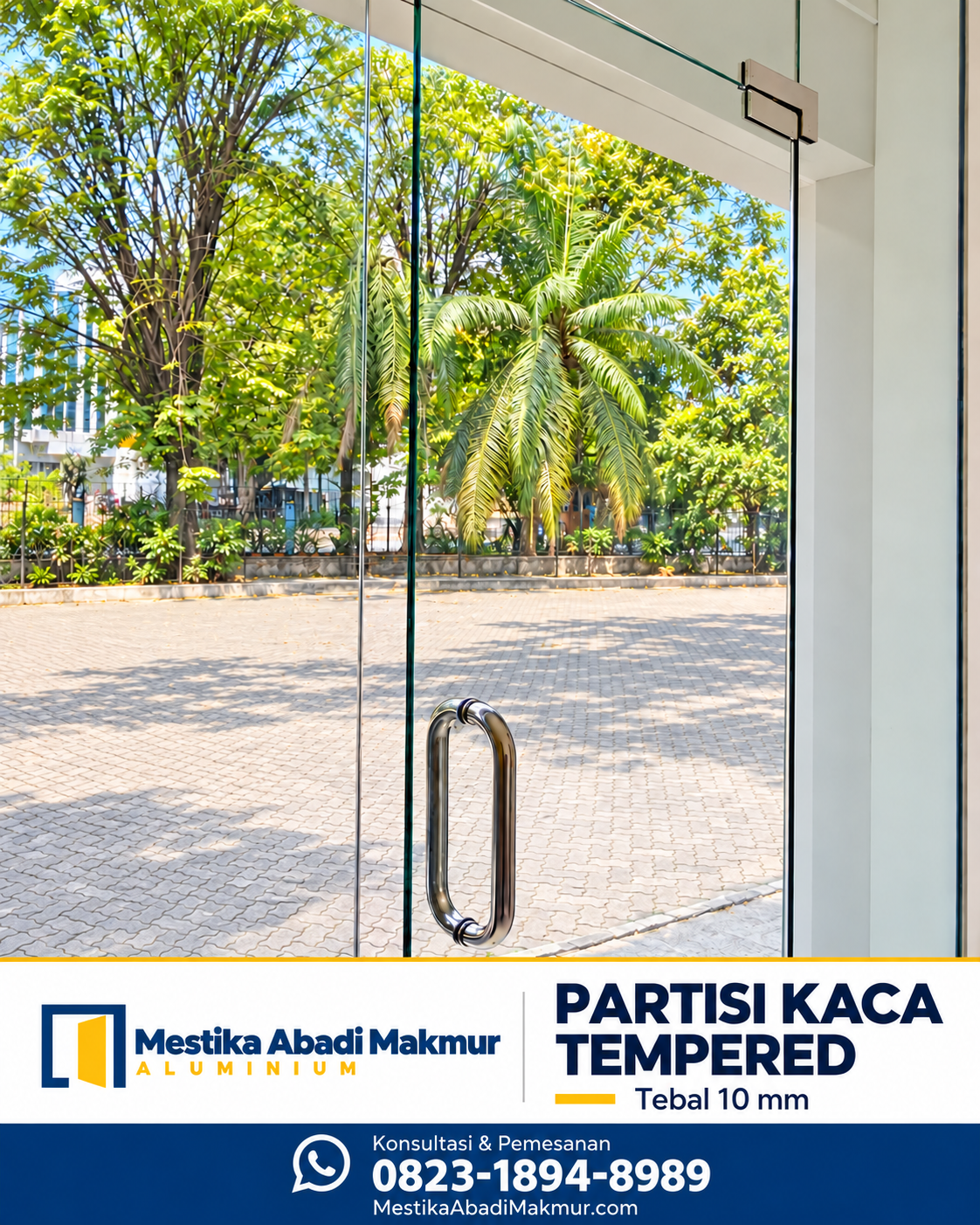 Foto produk partisi kaca tempered tebal 10mm Mestika Abadi Makmur
