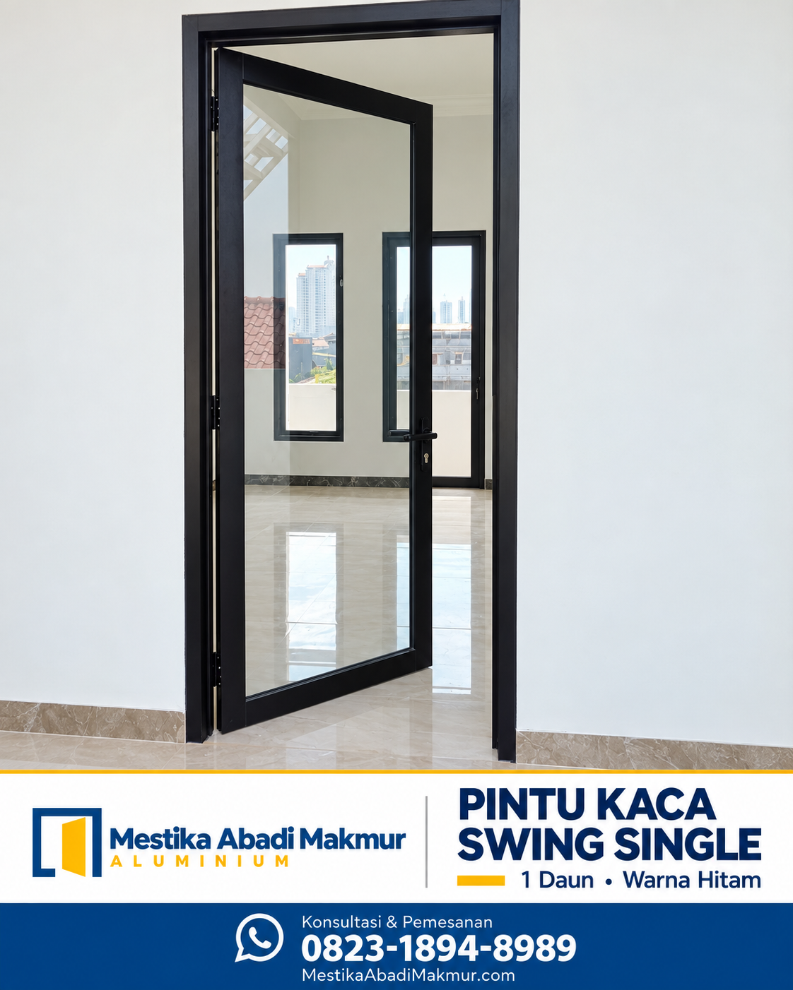 Foto produk pintu kaca swing single Mestika Abadi Makmur